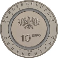 Монета Германия 10 евро 2019 Парапланеризм