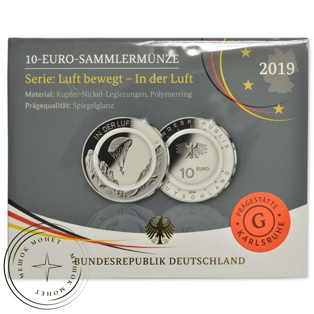 Германия 10 евро 2019 Парапланеризм
