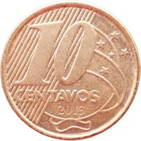 Монета Бразилия 10 сентаво 2013