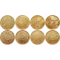 Набор монет 20 евроцентов (4 монеты)