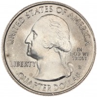 Монета США 25 центов 2013 Форт Мак-Генри