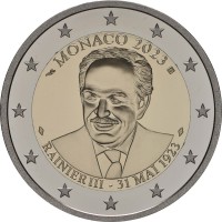 Монета Монако 2 евро 2023 Ренье III