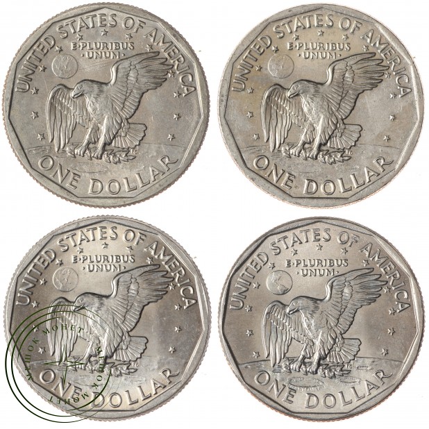 США 1 доллар Сьюзен Энтони 4 монеты 1979, 1980, 1981, 1999