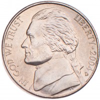 Монета США 5 центов 2004 Приобретение Луизианы