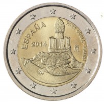 Монета Испания 2 евро 2014 Парк Гюель - работа Антони Гауди в Барселоне