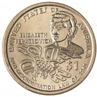Монета США 1 доллар 2020 Антидискриминационный закон Элизабет Ператрович