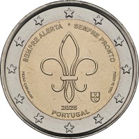 Монета Португалия 2 евро 2025 Всемирный день скаутов