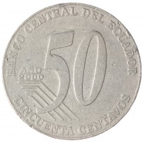 Монета Эквадор 50 сентаво 2000