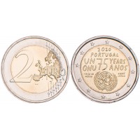 Монета Португалия 2 евро 2020 75 лет ООН