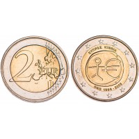 Монета Кипр 2 евро 2009 10 лет экономическому и валютному союзу