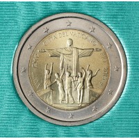 Монета Ватикан 2 евро 2013 XXVIII День молодежи в Рио-де-Жанейро (буклет)