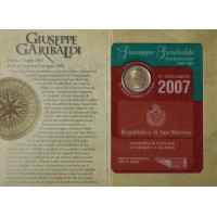 Монета Сан-Марино 2 евро 2007 Джузеппе Гарибальди (буклет)