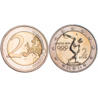 Монета Греция 2 евро 2004 Летние Олимпийские игры 2004 в Афинах