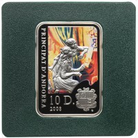 Монета Андорра 10 динар 2008 Мировые художники: Пьер Огюст Ренуар