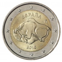 Монета Испания 2 евро 2015 Пещера Альтамира