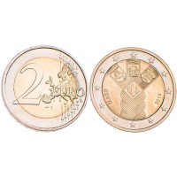 Монета Эстония 2 евро 2018 100 лет независимости прибалтийских государств