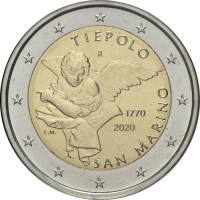 Монета Сан-Марино 2 евро 2020 Тьеполо (буклет)