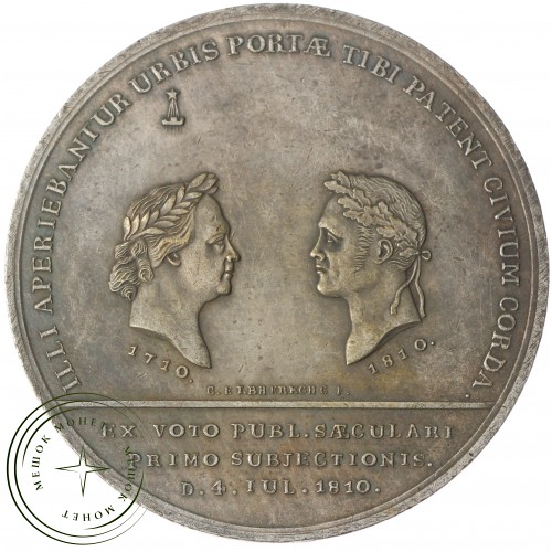 Копия медали В память 100-летия присоединения Риги к России 1810 — C4730