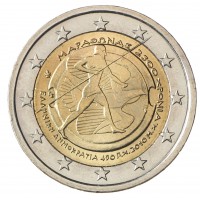 Монета Греция 2 евро 2010 2500 лет Марафонской битве