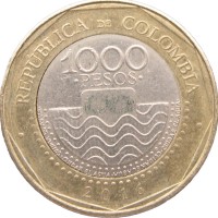 Монета Колумбия 1000 песо 2016