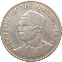 Монета Гамбия 50 бутут 1971