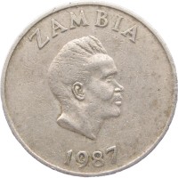 Монета Замбия 10 нгвей 1987