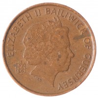 Монета Гернси 1 пенни 1998