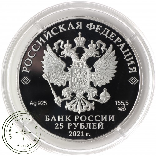 25 рублей 2021 60-летие первого полета человека в космос Серебро 925