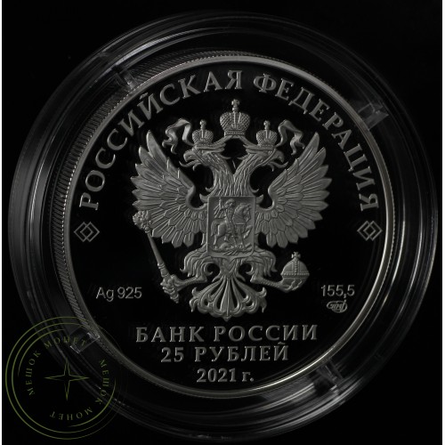 25 рублей 2021 60-летие первого полета человека в космос Серебро 925