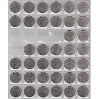 Набор 37 монет 5 рублей 2014, 2015, 2016