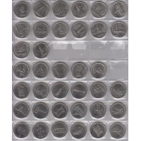 Набор 37 монет 5 рублей 2014, 2015, 2016