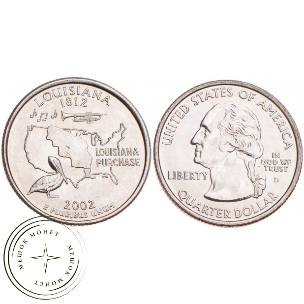 США 25 центов 2002 Луизиана