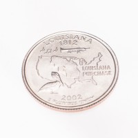 Монета США 25 центов 2002 Луизиана