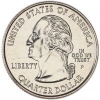 Монета США 25 центов 2002 Луизиана