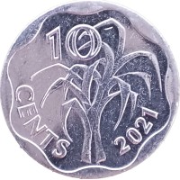 Монета Свазиленд 10 центов 2021