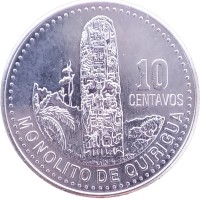 Монета Гватемала 10 сентаво 2016