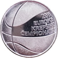Монета Литва 1 лит 2011 37-й чемпионат Европы по баскетболу