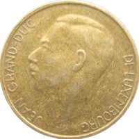 Монета Люксембург 5 франков 1986