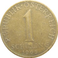 Монета Австрия 1 шиллинг 1965