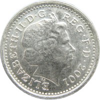 Монета Великобритания 5 пенсов 2001