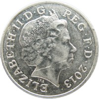 Монета Великобритания 10 пенсов 2013