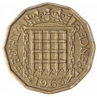 Великобритания 3 пенса 1963