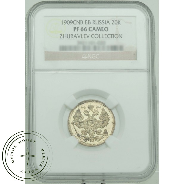 20 копеек 1909 СПБ ЭБ