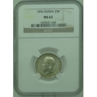 Монета 25 копеек 1896