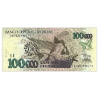 Банкнота Бразилия 100 крузейро реал 1993