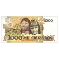 Банкнота Бразилия 1000 крузейро 1990