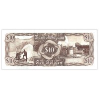 Банкнота Гайана 10 долларов 1992