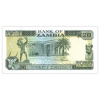 Банкнота Замбия 20 квача 1989