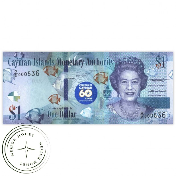 Каймановы острова 1 доллар 2020 60 лет конституции