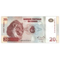 Банкнота Конго 20 франков 1997